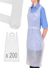 Aventais descartáveis brancos das anti bactérias/controle plástico descartável da infecção das blusas