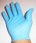 A luva azul do nitrilo do exame de Dispsoable pulveriza 12 polegadas livre para o uso médico