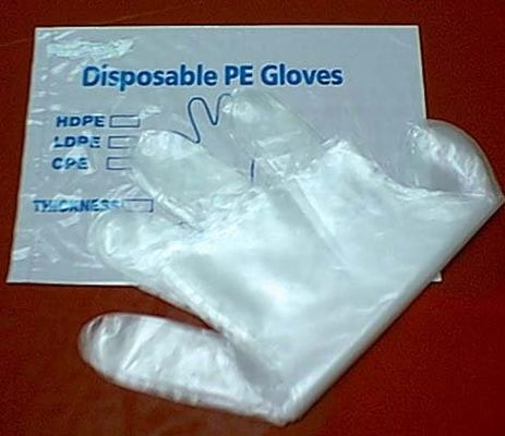 Transparentes descartáveis das luvas do PE do produto comestível gravados/alisam o serviço de superfície do OEM