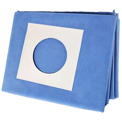 O bloco oftálmico estéril cirúrgico azul 55x35cm de SMS com dobro recolhe o saco