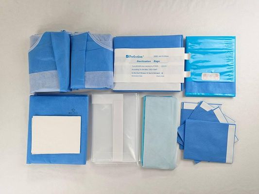 Pacotes de cortinas cirúrgicas descartáveis para cirurgia geral azul verde branco cortinas cirúrgicas estéreis para sala de operações e proteção do paciente