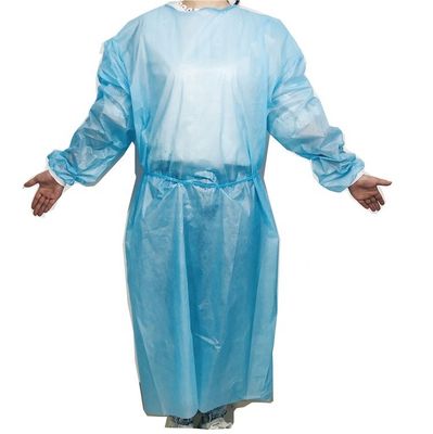 O PE revestiu vestidos não tecidos do isolamento do nível 2 de AASI AAMI com o punho elástico PB70-2012